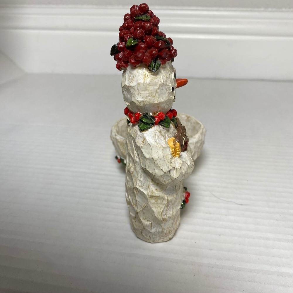 Cute Snowman Candy Dish Holder Holiday Christmas‎ Decor Small Trinket Bowl - Picture 3 of 5